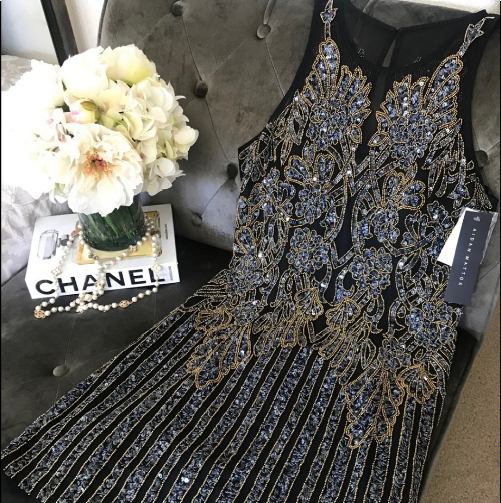 Aidan Mattox Sequin Cocktail Dress